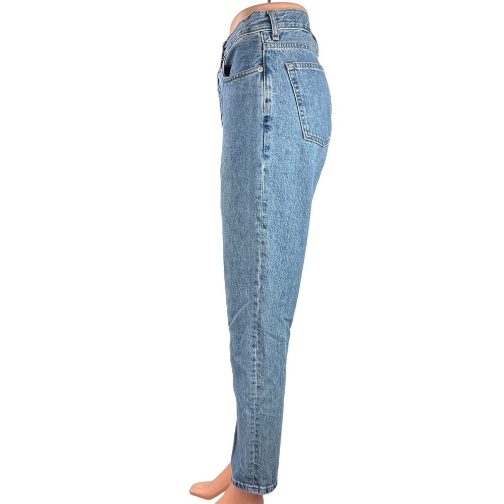 Everlane 90's Cheeky Blue Wash Straight Leg High Waist Crop Ankle Denim Jeans 25 - Picture 2 of 5